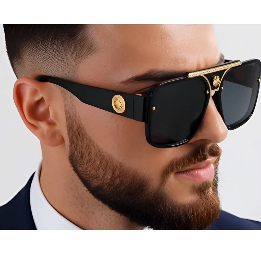 Dark Black Lens‎ Sunglasses Men Hip Hop Cholo Outdoor Gangs Style Large Lentes